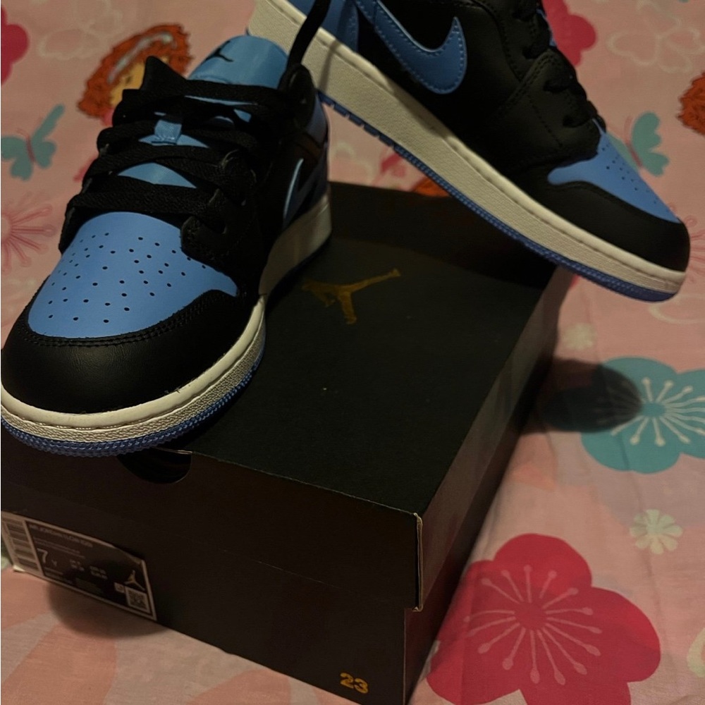 air jordan 1 low black&blue shoes
